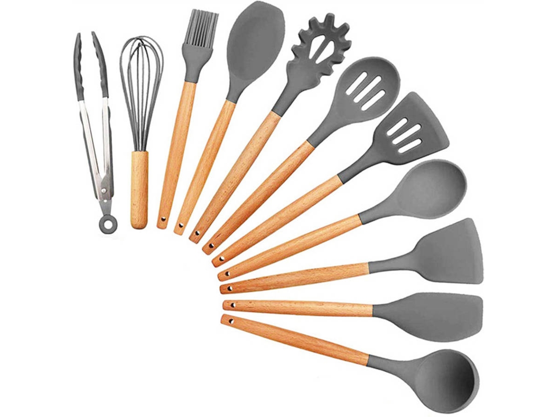 Juego de 11 Utensilios de Cocina SZSMART CW974 (Negro - 7,8x32 cm - Sílice)