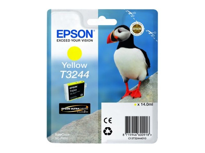 Cartucho de tinta original EPSON, T3244, Puffin 14 ml , Amarillo, C13T32444010