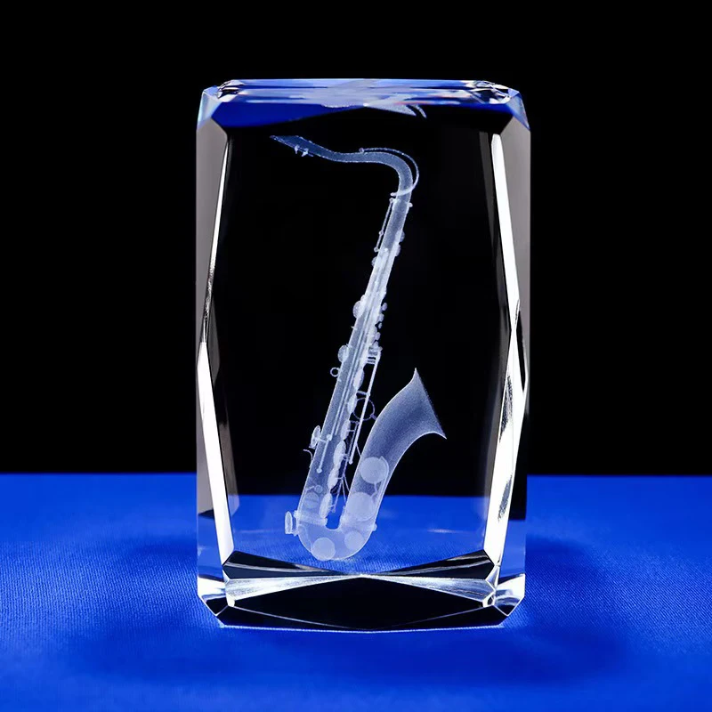 (sin Base) Estatua De Instrumento Musical De Cristal En 3d, Para Amantes De La Música, Decoración Del Hogar.