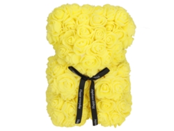 Oso de peluche rosa con flores de 22 cm. Regalo romántico para San Valentín y Navidad | Sin marca