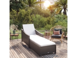 Tumbona con Almohada Crema Vime Pie Negro