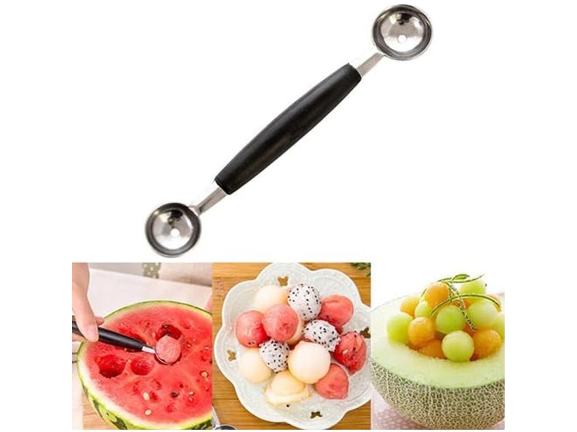2026da-cuchara De Acero Inoxidable De Doble Extremo Para Bola De Melón, Helado, Masa Y Postres