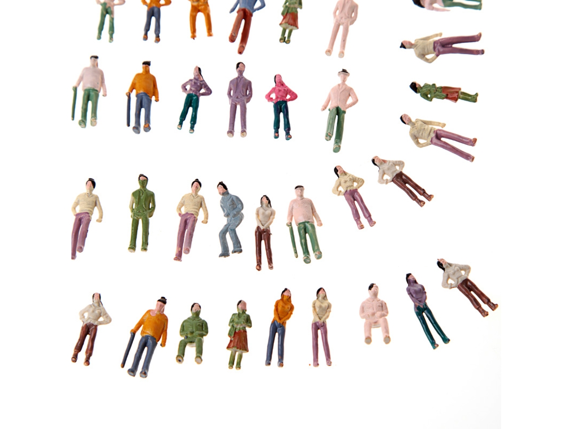 Figuras Pintadas A Escala 1:75 Para Maquetas De Trenes Y Jardines - 100 Unidades
