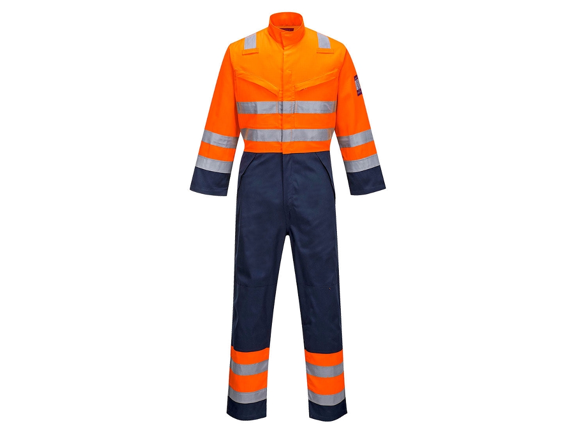 Sudadera Modaflame Ris Naranja/Azul Marino Protección Multiriesgo / Naranja Azul Marino / M Portwest