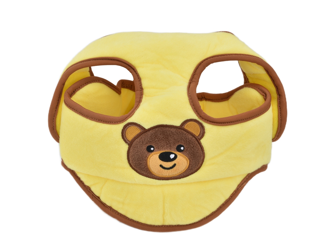 Casco De Seguridad Para Bebé, De Algodón, Ajustable, Transpirable, Con Estampado De Dibujos Animados, Amarillo.