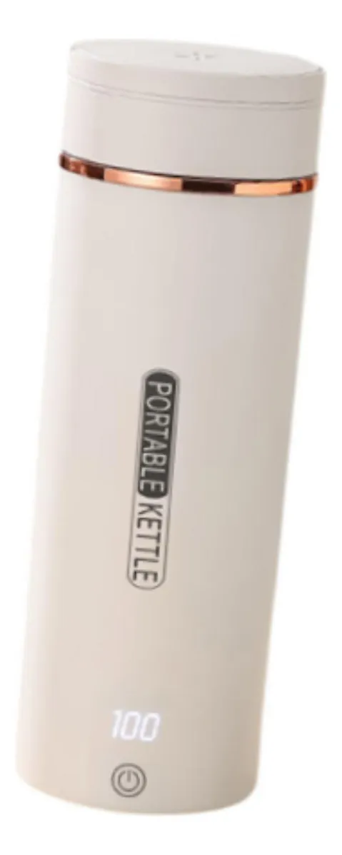 Mini tetera eléctrica de acero inoxidable para té y café.