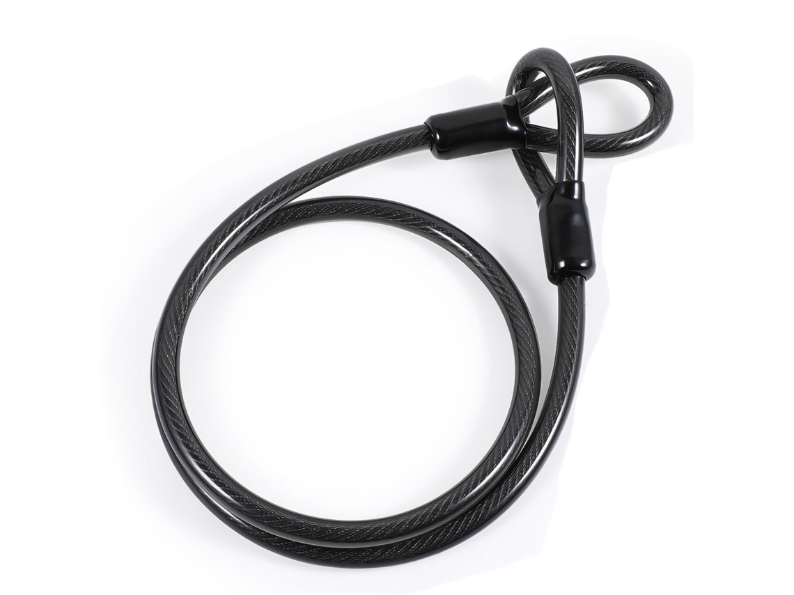 Cable De Acero Para Bicicleta Con Doble Loop Resistente A Rasguños Y Alto Rendimiento Para Seguridad De Bicicletas Y Escaleras Negro