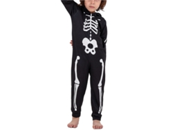 Kkpm-pijamas Familiares De Halloween Con Estampado De Esqueleto Para Fiesta Infantil Talla 10-11a Negro