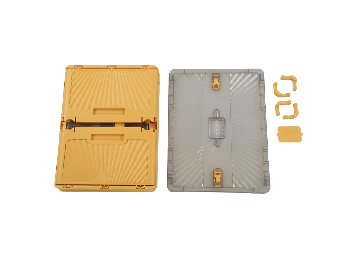 Caja de almacenamiento apilable de 3 puertas, gran capacidad, ruedas extraíbles, plegable, de plástico, con tapa, para acampar en casa.