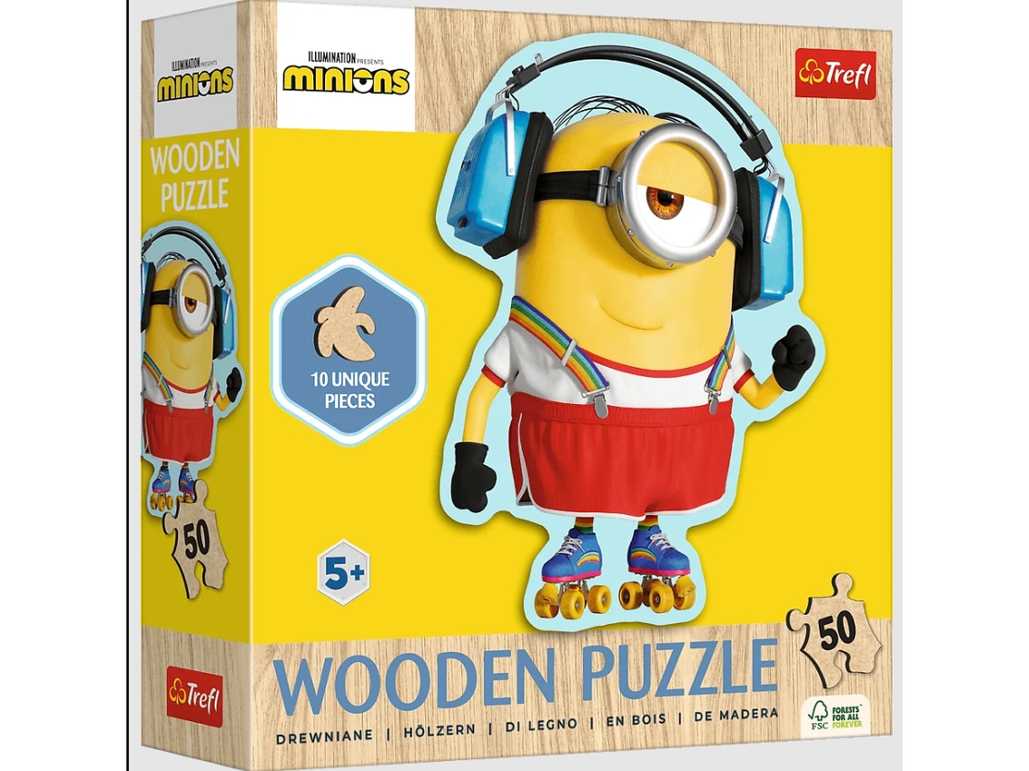 Puzzle 50 Puzzle de madera Konturowe Szalony Minionek Trefl 20239 Trefl Puzzle