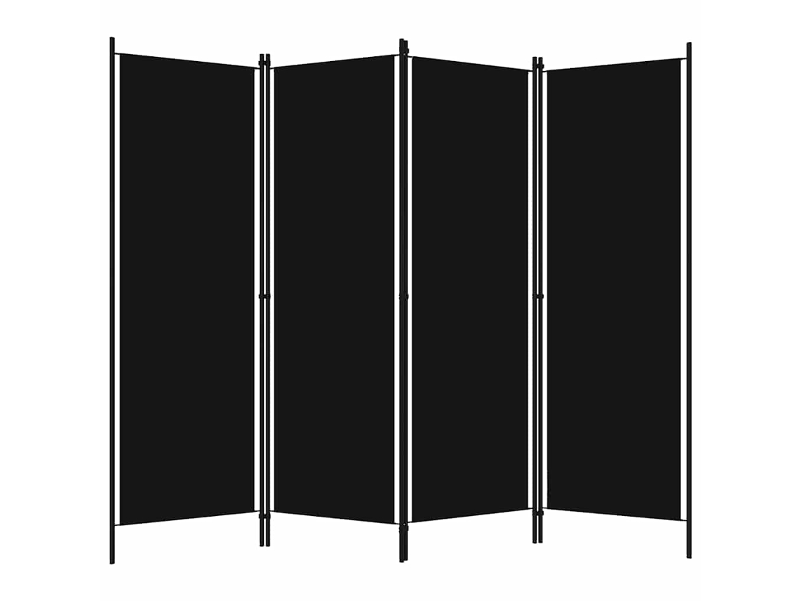 Biombo Divisor | Biombo Separador | Separador De Ambientes De 4 Paneles Negro 200x180 Cm