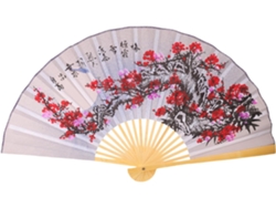Abanico Chino Decorativo De Papel Y Bambú, 0,9 M, Artesanía Hecha A Mano, Estilo Tradicional.