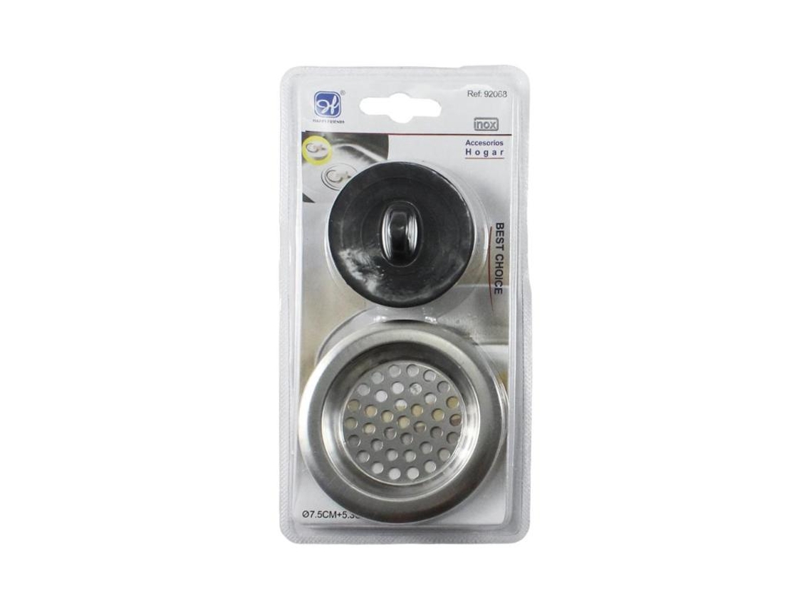 Tapon y rejilla fregadero 7.5+5.3cm blister