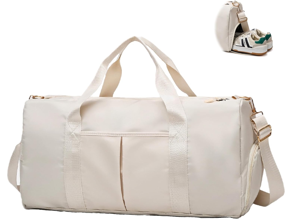 Bolsa de gimnasio deportiva con separación seca y moldeada. Bolsa de viaje impermeable Digitallab (blanca).