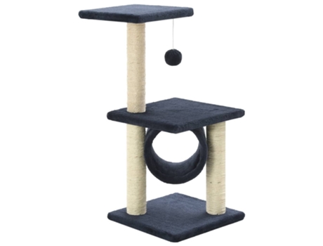 vidaXL Rascador para gatos con poste de sisal 65 cm azul oscuro