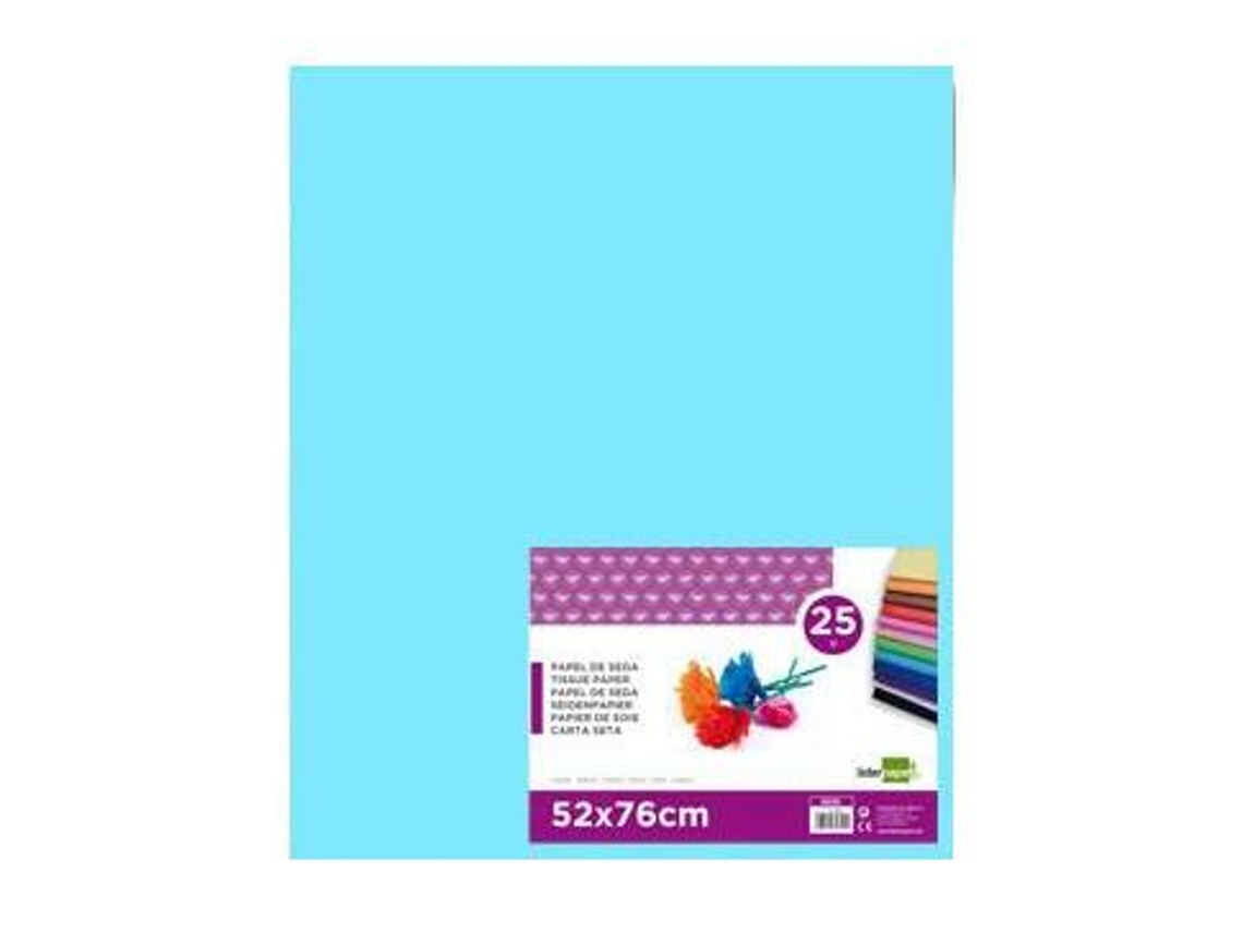 Papel Seda Liderpapel 52 X 76 Cm 18 Grs Azul Celeste Emb. 25 onzas