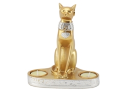 Lámpara de araña de resina con forma de gato egipcio 2024. Figura de gato egipcio para té: decoración ligera y romántica para sala de estar.