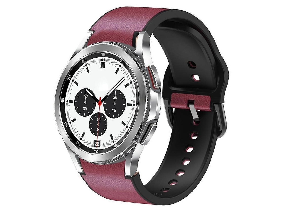 Correa adhesiva de silicona y cuero para Samsung Galaxy Watch 4 Classic de 42 mm.
