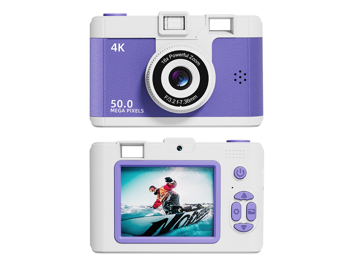 Cámara digital dual frontal y trasera con grabación de vídeo y zoom 16x Orange Cuich
