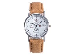 Reloj De Cuarzo Casual Unisex Con Correa De Pu Zhoulianfa (beige)