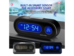 1-Mini reloj electrónico para coche, panel de instrumentos, luz de estacionamiento, temperatura, retroiluminación LCD, pantalla digital, reloj de tiempo