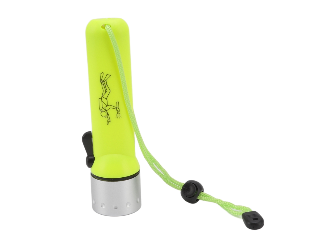 Linterna subacuática profesional 2026 de 3 W, color amarillo, con interruptor magnético, resistente al agua y luz LED de alto brillo para buceo.