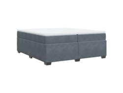 Maison Exclusive - Cama Box Spring Con Colchón Terciopelo Gris Oscuro 200x200 Cm