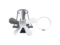 Ventilador Magnético De Pared Para Chimenea Con 5 Aspas, Funcionamiento Térmico Silencioso, Para Estufas De Leña, Color Plata.
