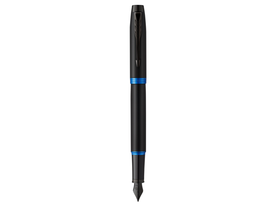 PARKER Im Vibrant Rings Pluma Estilográfica Sistema de Carga Por Cartucho Negro Azul 1 Piezas