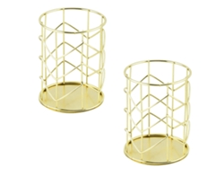 Organizador alambre recipiente pinceles beige (18x8x5cm) Kofihety