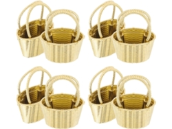 Juego De 12 Cestas Pequeñas De Plástico Dorado Para Flores