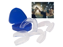 Kit con 4 protectores bucales y estuche, protectores dentales, fabricados en material EVA, protectores bucales deportivos transparentes Mdug