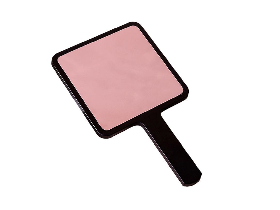 Espejo De Maquillaje Compacto Cuadrado De Mano Con Mango Antiderrame Para Salones De Belleza Y Tocadores.