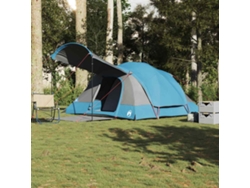 Tienda de campaña tipo túnel familiar para 8 personas, impermeable, azul.