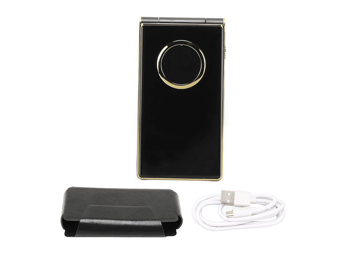 Teléfono Clamshell 2g Pantalla Grande Batería 5900mah Doble Sim Para Mayores Oro