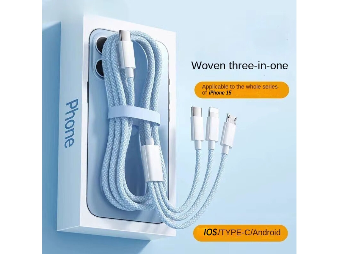 Cable Tipo C A Ip/micro/tipo C De 6 A Y 100 W Con Carga Rápida Pd, Transmisión De Datos, 1 M/1,5 M De Largo