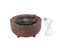 Alto-falante Bluetooth Sem Fio Retro Mini Com Luzes Coloridas Qualidade De Som Estéreo Portátil Madeira