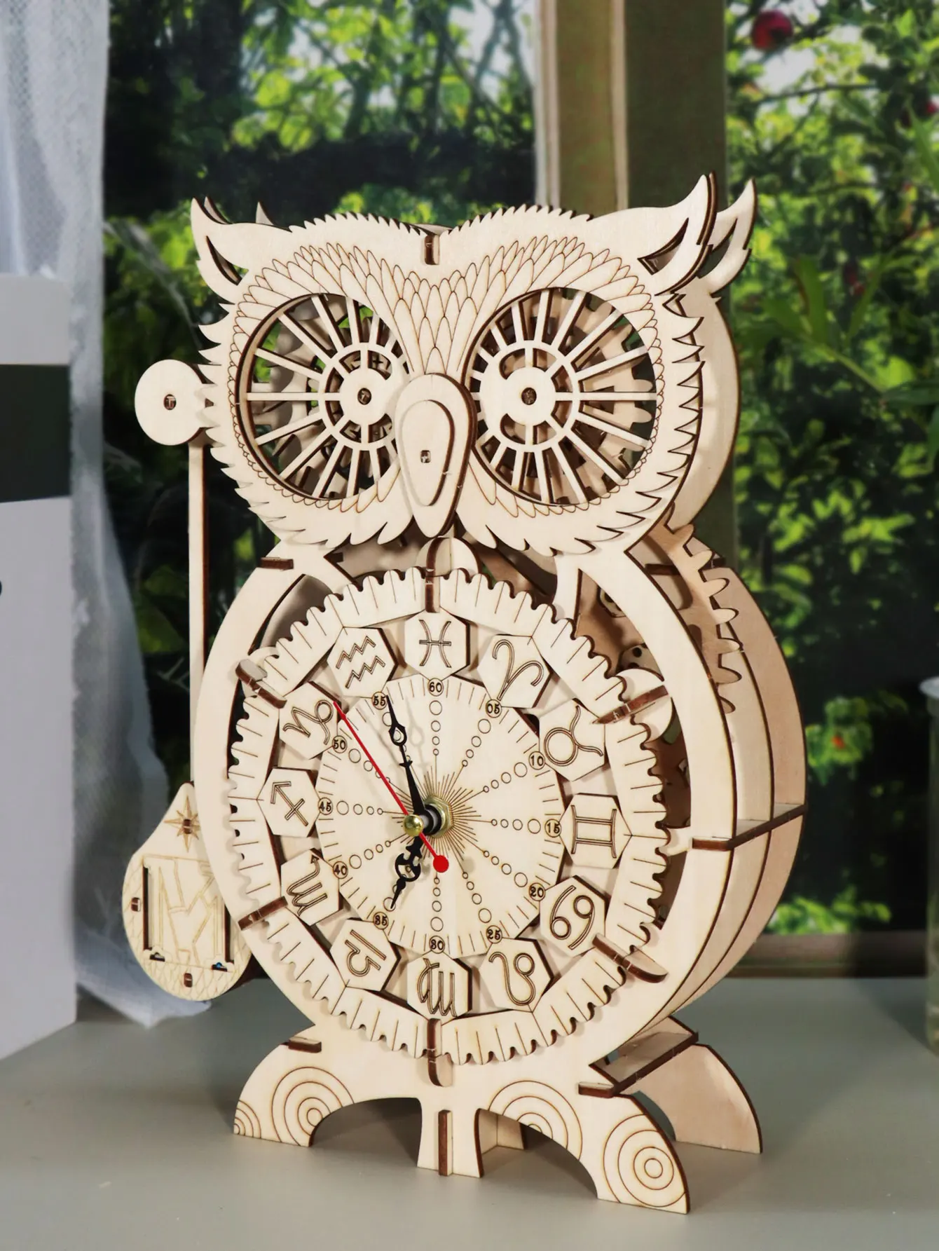 Kit De Rompecabezas 3d De Madera Con Forma De Búho Para Armar Un Reloj, Que Se Puede Ensamblar Para Crear Una Manualidad De Madera.