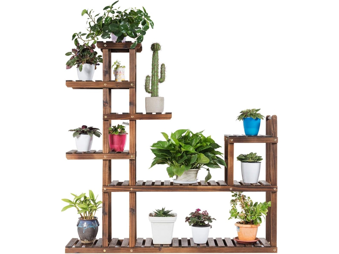 Soporte para Plantas de Madera Eestantería para Flores Estante Escalera de Macetas para Jardín Balcón Interior Exterior (7 Niveles) COSTWAY
