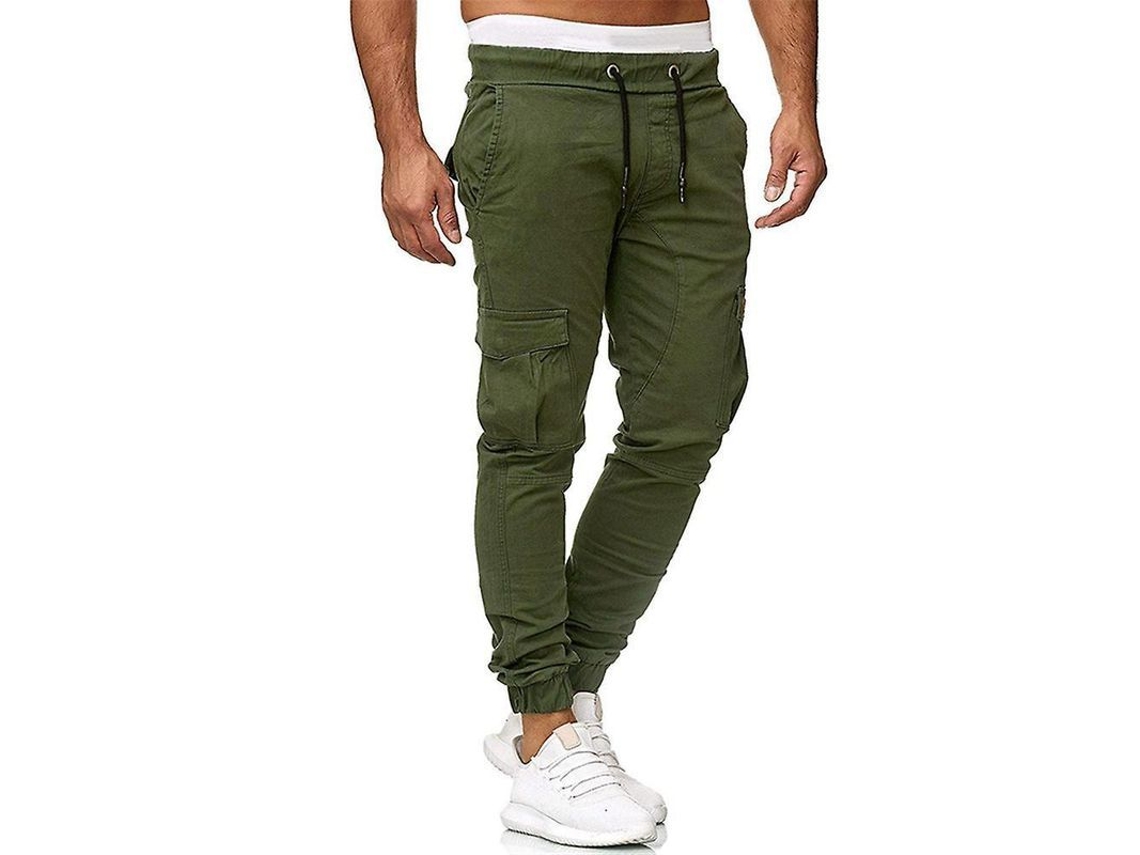 2026-pantalones Cargo Slim Fit Para Hombre Con Cordón Y Bolsillos Casual Deportivos Trabajo Pxn 3xl Verde Ejército