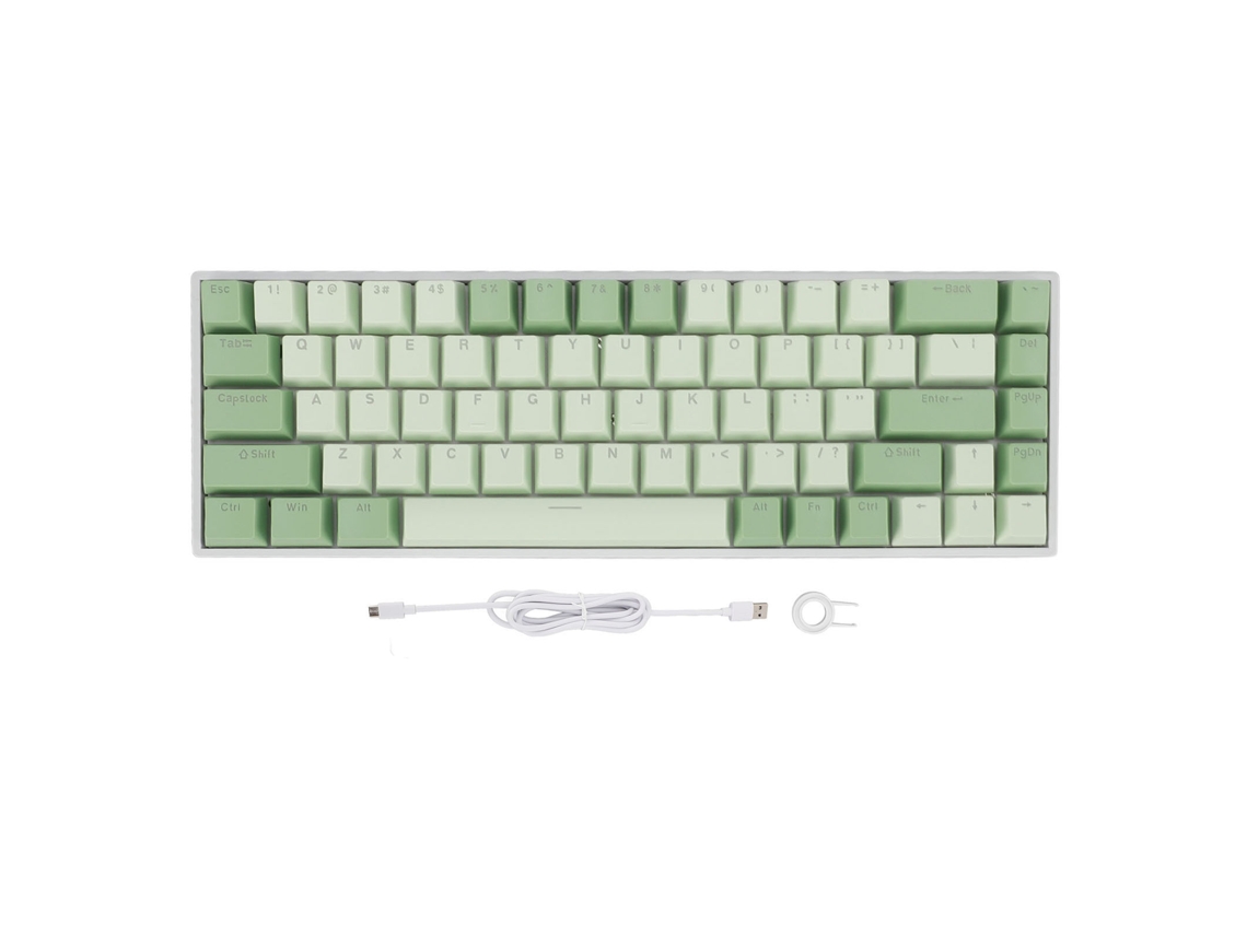 Teclado Mecánico 60% 68 Teclas, Interruptores Rojos, Rgb, Usb-c, Atril Matcha Para Windows Harmonyos