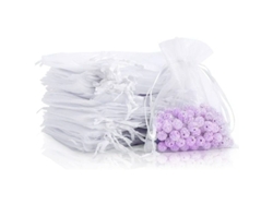 Bolsitas De Organza De 7x9 Cm, 60 Unidades, Blancas, Ideales Para Bolsas De Regalo Y Joyería Para Bodas.