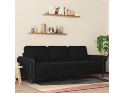 Sofá De 3 Plazas Terciopelo Negro 180 Cm