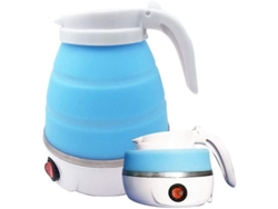 Hervidor Plegable De Silicona Con Base De Acero Inoxidable, Ideal Para Acampadas O Viajes En Moto (0,6 L, Azul Claro) Oaa