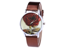 Reloj Analógico De Cuarzo Para Hombre Y Mujer Con Correa De Cuero Pu (café)