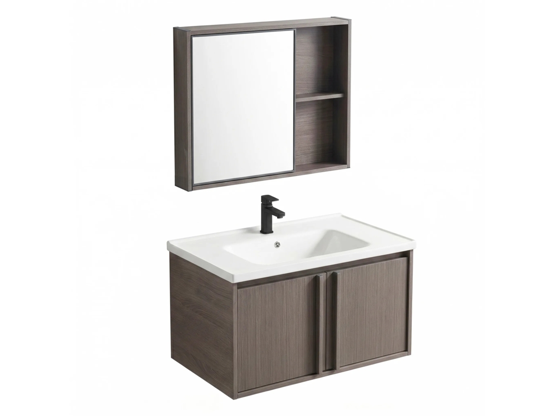 Conjunto De Muebles De Baño Con Lavabo Rea Gama Brown T25023 Kjm 70cm