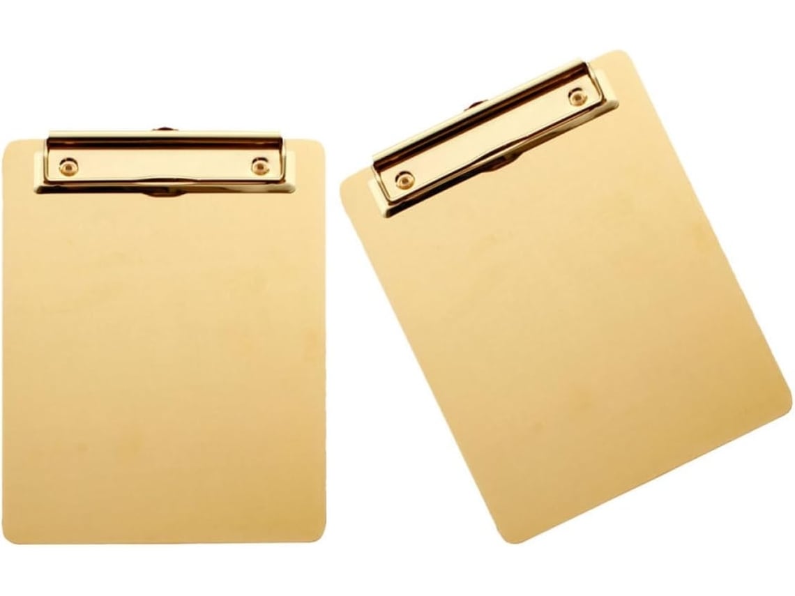 Juego De 2 Soportes Para Documentos De Acero Inoxidable, Pisapapeles Multifuncionales Dorados