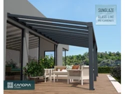 CANOPIA Pérgola Stockholm Premium Cubierta para Terraza de Aluminio 3,4X8 m Transparente