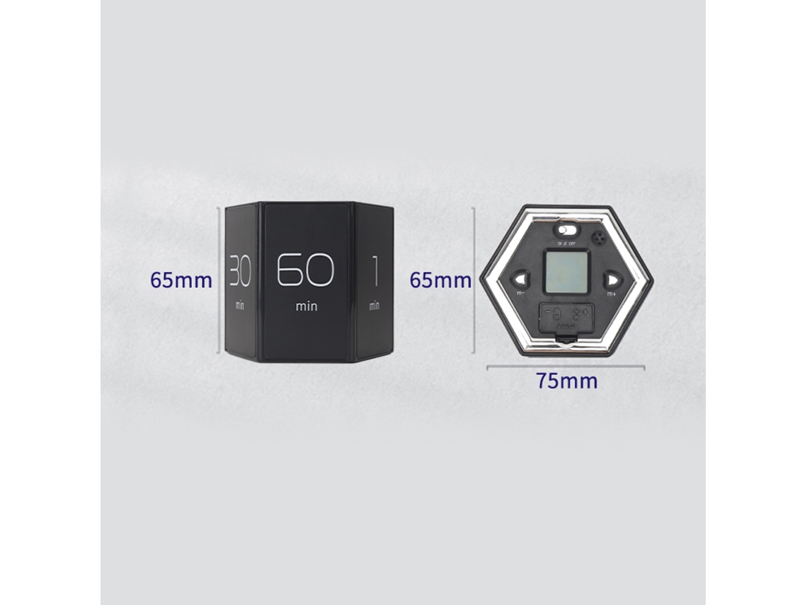 Cronómetro Digital Cúbico Giratorio Con Sensor De Gravedad, Led Y Alarma Personalizable (1-99 Min).