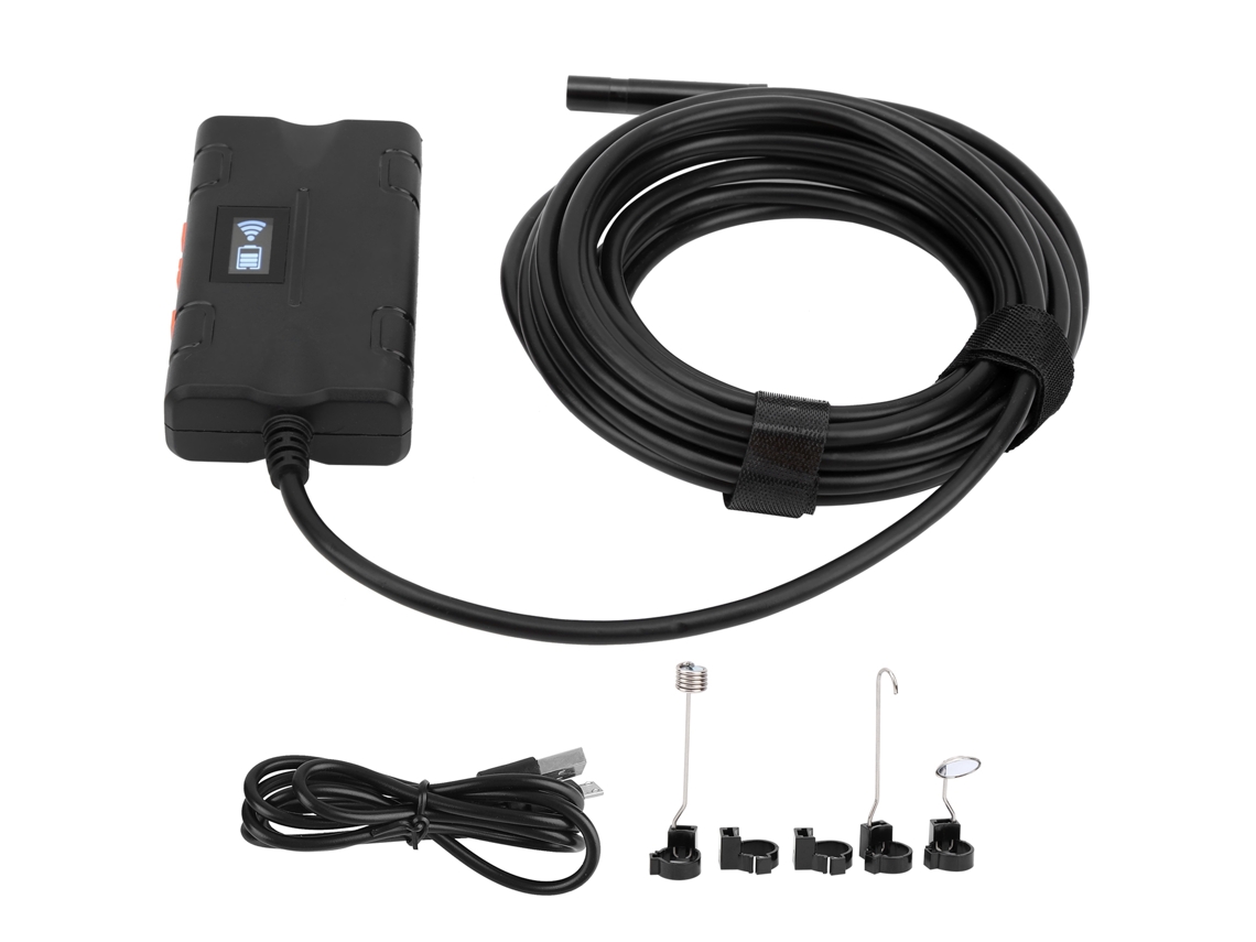 Endoscopio Inalámbrico Wifi De 8 Mm, Cámara De Inspección Industrial 1080p 2mp, Ip67, 10 M Con Led Ajustables.